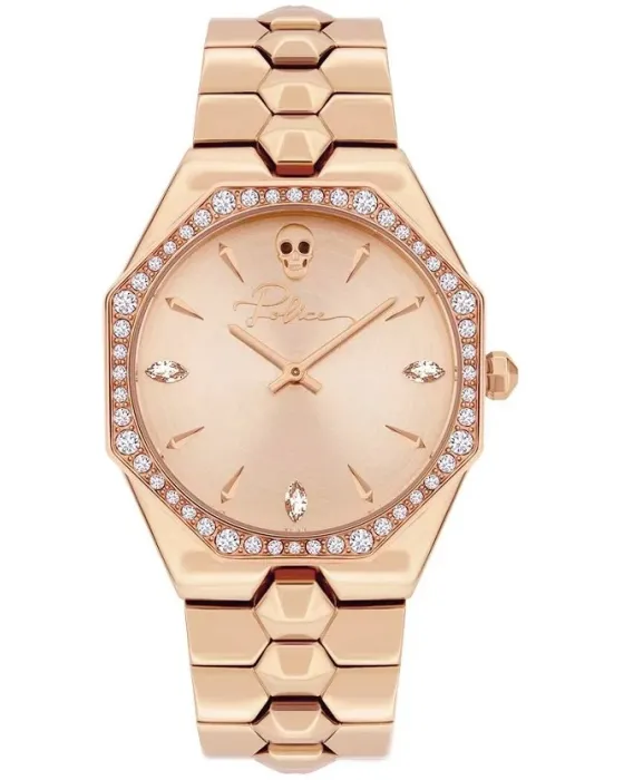 Female watch Police Montaria PL.16038BSR/32M, Rose gold dial, Bracelet in Stainless Steel