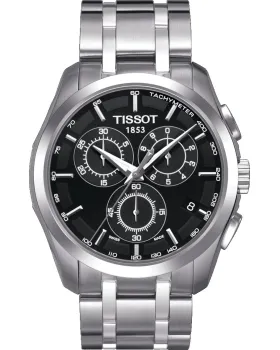 Ανδρικό ρολόι Tissot Trend Couturier Chronograph T0356171105100, Μαύρο καντράν, Μπρασελέ από Ανοξείδωτο ατσάλι