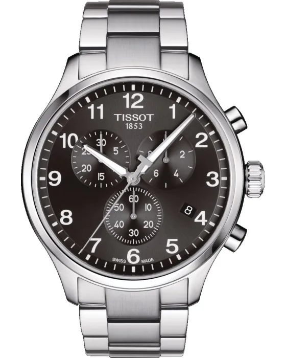 Male watch Tissot Classic XL Chronograph T1166171105701, Black dial, Bracelet in Stainless Steel