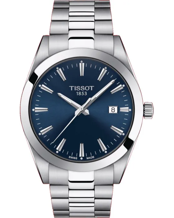 Ανδρικό ρολόι Tissot T-Classic T1274101104100, Μπλε καντράν, Μπρασελέ από Ανοξείδωτο ατσάλι