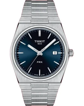 Ανδρικό ρολόι Tissot T-Classic PRX 40 205 T1374101104100, Μπλε καντράν, Μπρασελέ από Ανοξείδωτο ατσάλι
