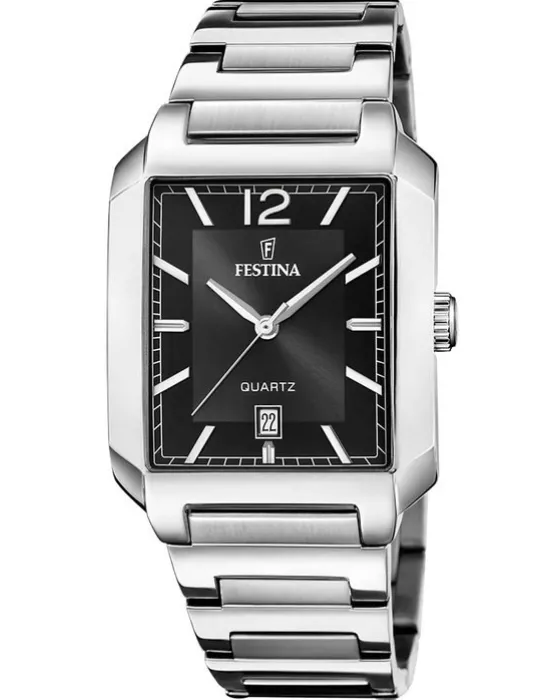 Men's watch Festina Classics F20677 / 4, Black dial, Bracelet in Stainless Steel