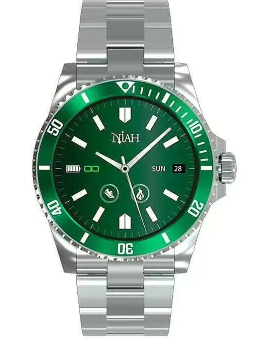 Male watch Techmade Di Niah Smartwatch NH-NEPTUNE-GR, Green dial, Bracelet in Stainless Steel