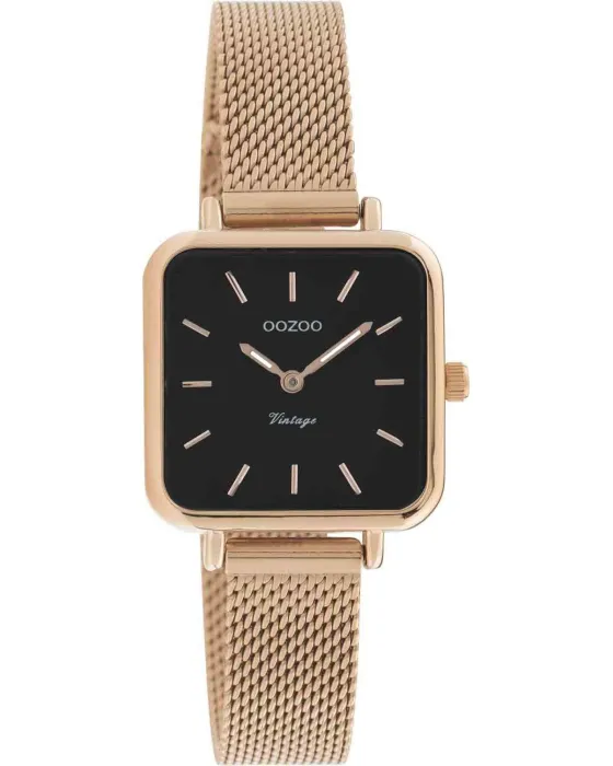 Women's watch Oozoo Vintage C10972, Black dial, Bracelet in Metallic
