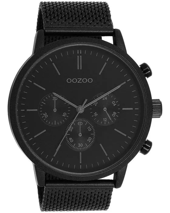 Men's watch Oozoo Timepieces C11204, Black dial, Bracelet in Metallic