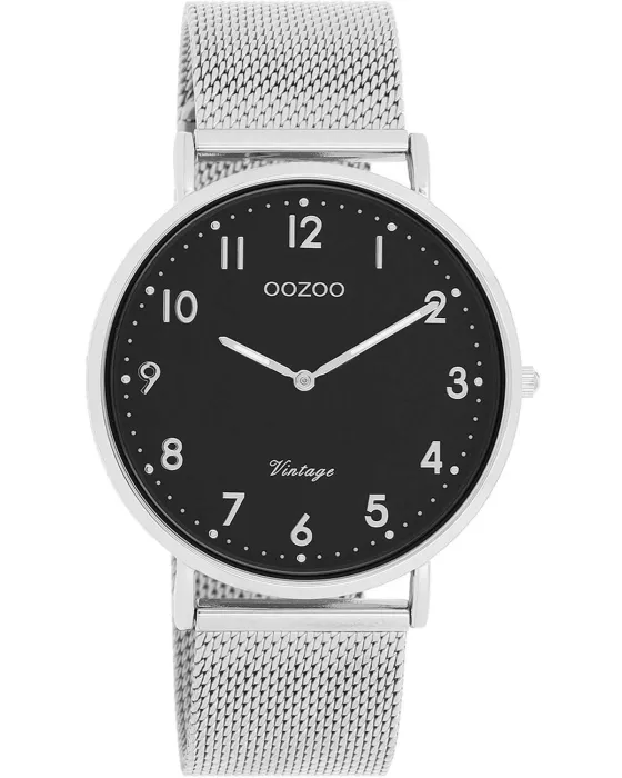 Γυναικείο ρολόι Oozoo Vintage C20341, Μαύρο καντράν, Μπρασελέ από Μεταλλικό