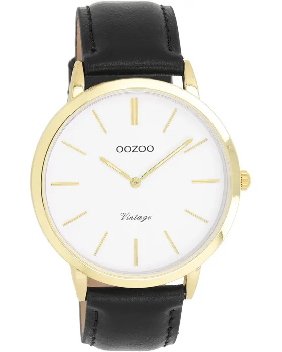 Ανδρικό ρολόι Oozoo Timepieces C20386, Λευκό καντράν, Λουρί από Δερμάτινο
