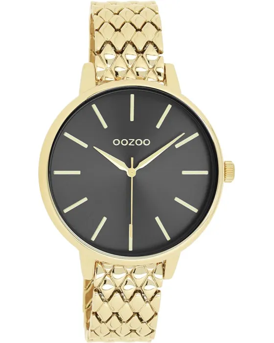 Γυναικείο ρολόι Oozoo Timepieces C11435, Μαύρο καντράν, Μπρασελέ από Ανοξείδωτο ατσάλι