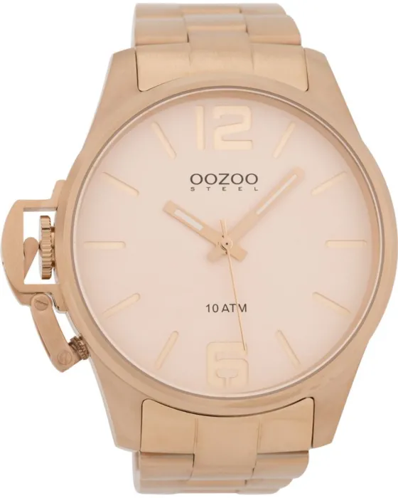 Female / Male watch Oozoo Steel Xxl OSGR10, Rose gold dial, Bracelet in Stainless Steel