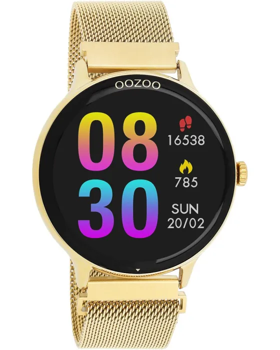 Female / Male watch Oozoo Smartwatch Q00136, LCD dial, Bracelet in Metallic