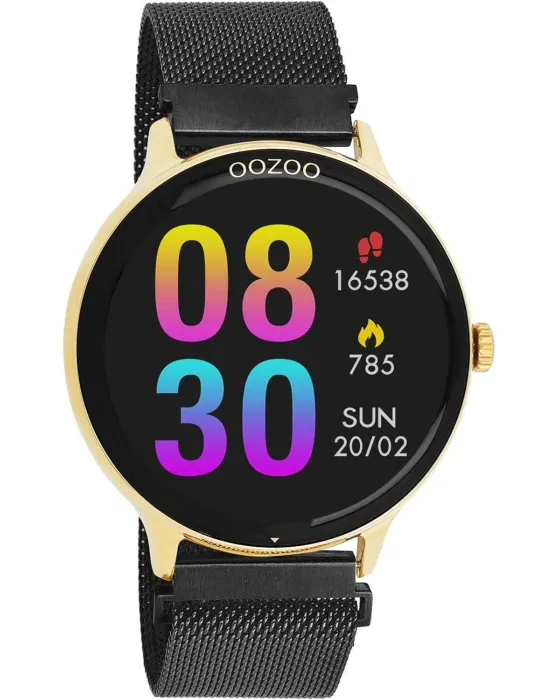 Female / Male watch Oozoo Smartwatch Q00137, LCD dial, Bracelet in Metallic