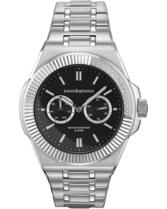 Male watch Rocco Barocco King RB.5050M-01M, Black dial, Bracelet in Stainless Steel