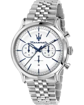 Ανδρικό ρολόι Maserati Epoca Chronograph R8873618034, Ασημί καντράν, Μπρασελέ από Ανοξείδωτο ατσάλι
