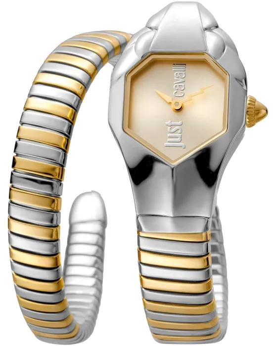 Γυναικείο ρολόι Just Cavalli Glam DNA JC1L001M0035, Χρυσό καντράν, Μπρασελέ από Ανοξείδωτο ατσάλι