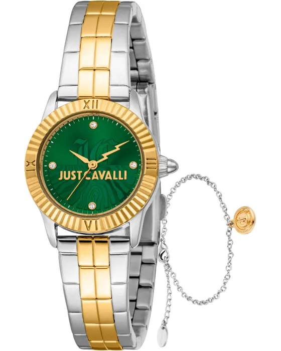 Women's watch Just Cavalli Mini Raffinata JC1L328M0085, Green dial, Bracelet in Stainless Steel