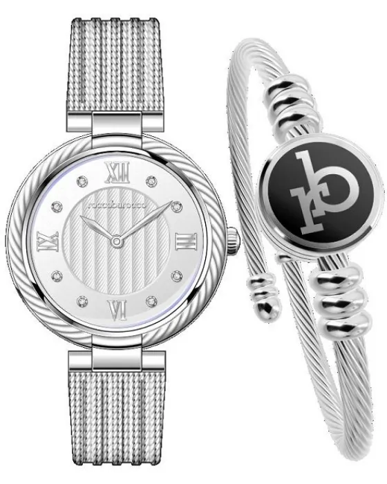Γυναικείο ρολόι Rocco Barocco Royal RB.4469S-07M, Ασημί καντράν, Μπρασελέ από Ανοξείδωτο ατσάλι