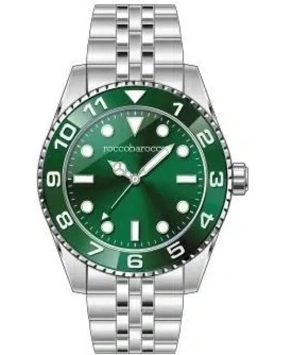 Male watch Rocco Barocco Fascinate RB.4886M-11M, Green dial, Bracelet in Stainless Steel