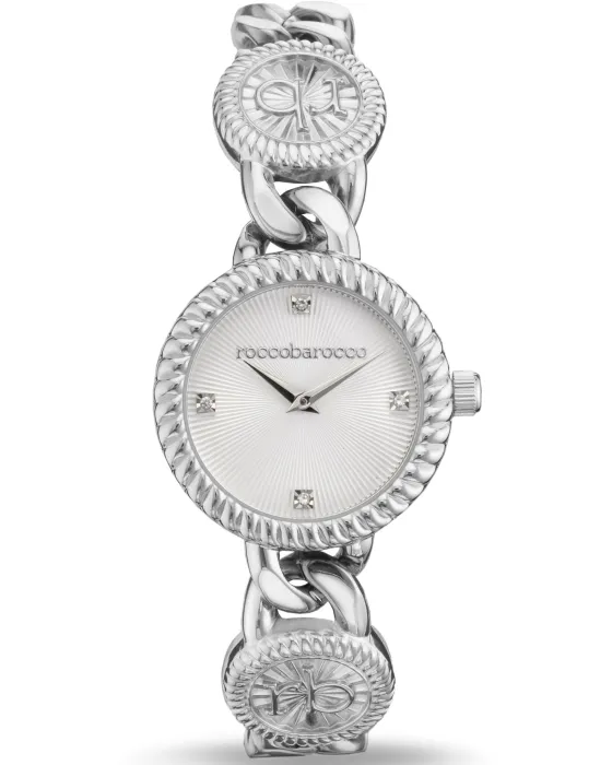Γυναικείο ρολόι Rocco Barocco Victorian RB.5045L-01M, Ασημί καντράν, Μπρασελέ από Ανοξείδωτο ατσάλι