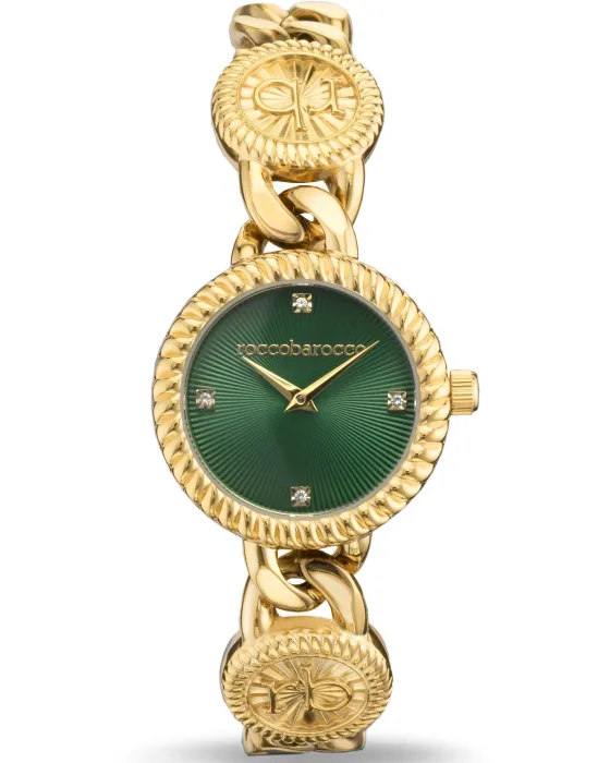 Γυναικείο ρολόι Rocco Barocco Victorian RB.5045L-04M, Πράσινο καντράν, Μπρασελέ από Ανοξείδωτο ατσάλι