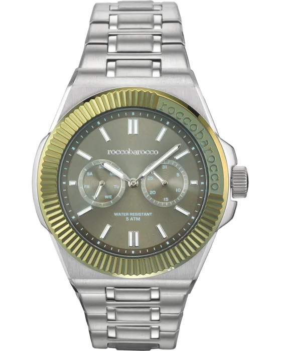 Men's watch Rocco Barocco King RB.5050M-03M, Green dial, Bracelet in Stainless Steel