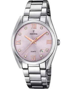 Γυναικείο ρολόι Festina F16790/D, Ροζ καντράν, Μπρασελέ από Ανοξείδωτο ατσάλι