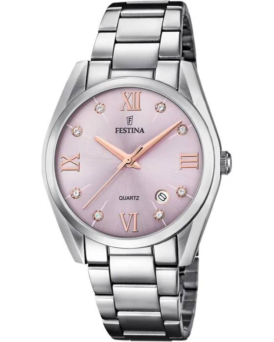 Γυναικείο ρολόι Festina F16790/D, Ροζ καντράν, Μπρασελέ από Ανοξείδωτο ατσάλι