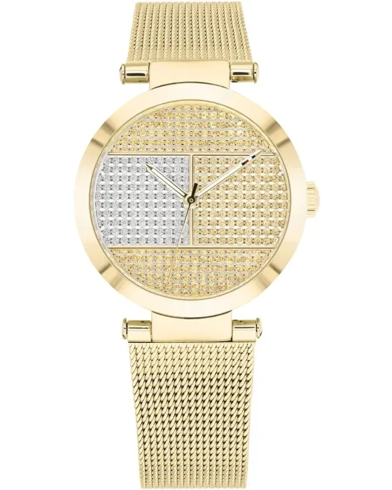 Γυναικείο ρολόι Tommy Hilfiger Lynn 1781867, Χρυσό καντράν, Μπρασελέ από Ανοξείδωτο ατσάλι