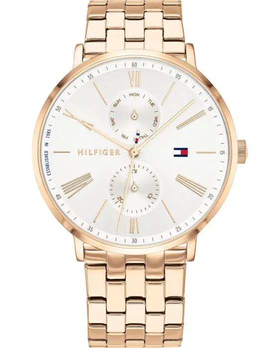 Γυναικείο ρολόι Tommy Hilfiger Jenna 1782070, Λευκό καντράν, Μπρασελέ από Ανοξείδωτο ατσάλι