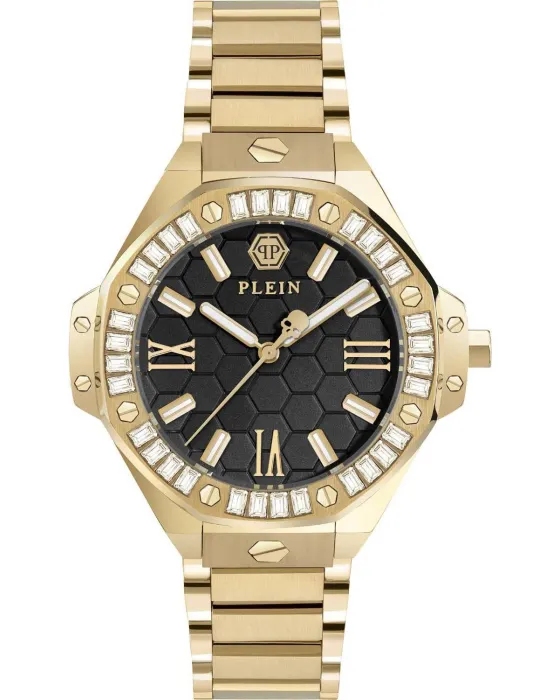 Γυναικείο ρολόι Philipp Plein Royal Crystals PWBDA0824, Μαύρο καντράν, Μπρασελέ από Ανοξείδωτο ατσάλι