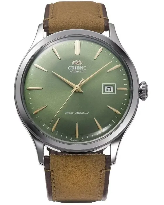 Ανδρικό ρολόι Orient Bambino Automatic RA-AC0P01E30B, Πράσινο καντράν, Λουρί από Δερμάτινο