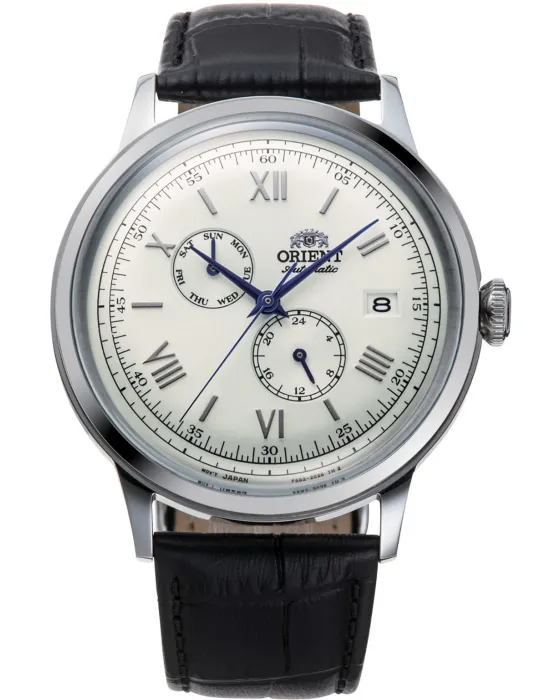 Ανδρικό ρολόι Orient Bambino Automatic RA-AK0701S10B, Ασημί καντράν, Λουρί από Δερμάτινο