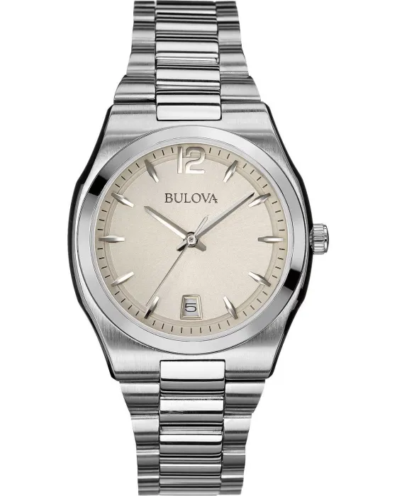 Female watch Bulova Classic 96M126, Cream dial, Bracelet in Stainless Steel