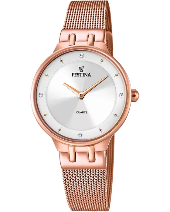Γυναικείο ρολόι Festina Mademoiselle F20599/1, Ασημί καντράν, Μπρασελέ από Ανοξείδωτο ατσάλι