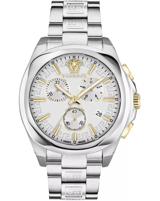 Γυναικείο ρολόι Versace Chronograph VE3CA0523, Ασημί καντράν, Μπρασελέ από Ανοξείδωτο ατσάλι