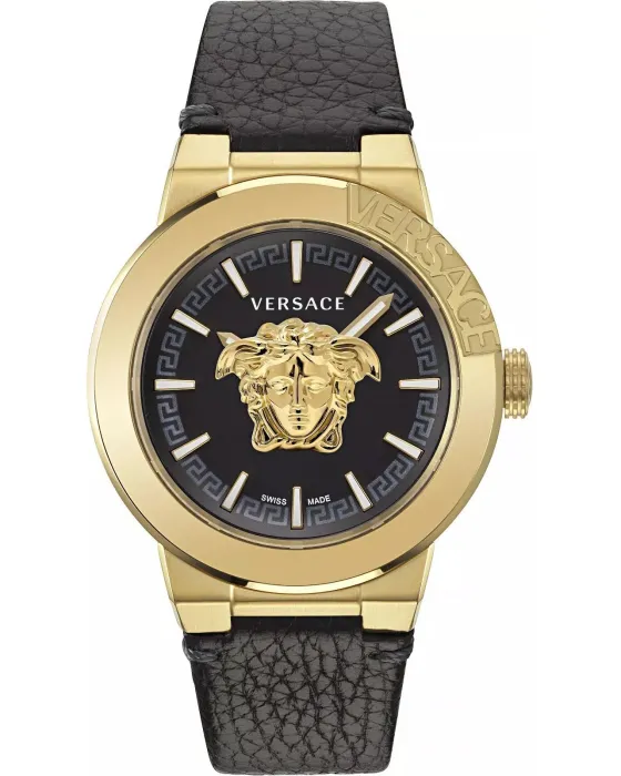 Ανδρικό ρολόι Versace Medusa Infinite VE7E00223, Μαύρο καντράν, Λουρί από Δερμάτινο