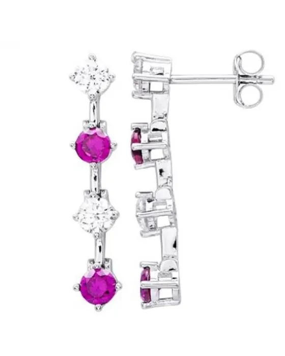 Earings Σκουλαρίκια For You Jewels Grace E22274RB, Silver 925, Silver
