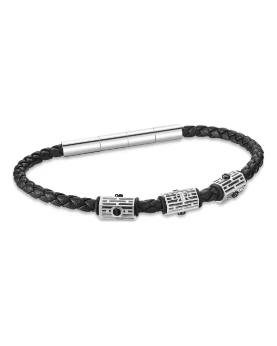 Βραχιόλι Cerruti Adriano CIAGB0012001, Ανοξείδωτο ατσάλι, Ασημί / Μαύρο