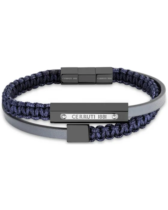 Βραχιόλι Cerruti Flux CIAGB2127102, Ανοξείδωτο ατσάλι / Δέρμα, Μπλε