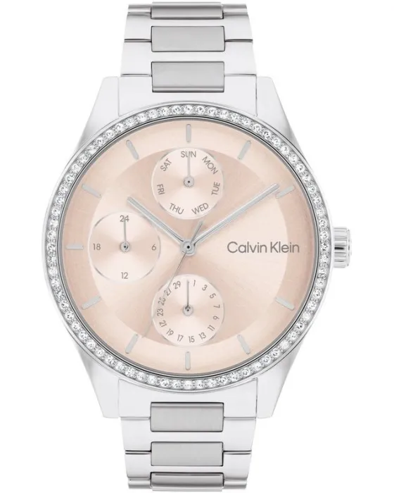 Γυναικείο ρολόι Calvin Klein 25100007, Ροζ καντράν, Μπρασελέ από Ανοξείδωτο ατσάλι
