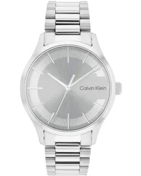 Ανδρικό ρολόι Calvin Klein Iconic 25200036, Ασημί καντράν, Μπρασελέ από Ανοξείδωτο ατσάλι