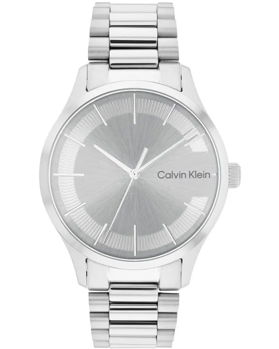 Ανδρικό ρολόι Calvin Klein Iconic 25200036, Ασημί καντράν, Μπρασελέ από Ανοξείδωτο ατσάλι