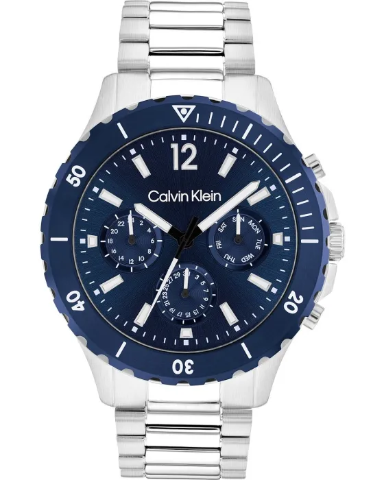 Ανδρικό ρολόι Calvin Klein 25200115, Μπλε καντράν, Μπρασελέ από Ανοξείδωτο ατσάλι