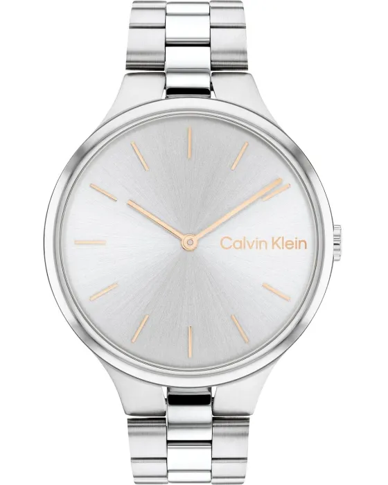 Γυναικείο ρολόι Calvin Klein 25200128, Ασημί καντράν, Μπρασελέ από Ανοξείδωτο ατσάλι