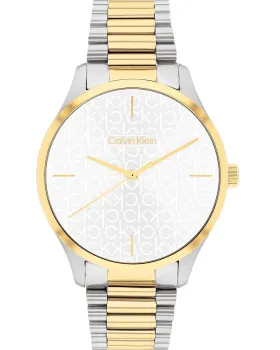 Γυναικείο ρολόι Calvin Klein Iconic 25200167, Λευκό καντράν, Μπρασελέ από Ανοξείδωτο ατσάλι