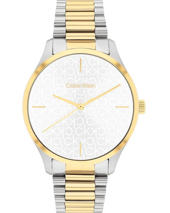 Γυναικείο ρολόι Calvin Klein Iconic 25200167, Λευκό καντράν, Μπρασελέ από Ανοξείδωτο ατσάλι