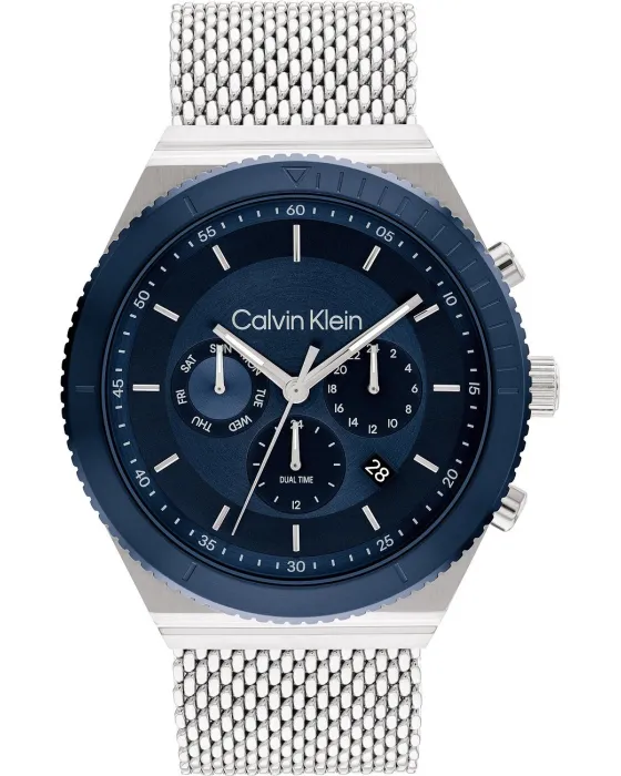 Ανδρικό ρολόι Calvin Klein Acero 25200305, Μπλε καντράν, Μπρασελέ από Ανοξείδωτο ατσάλι