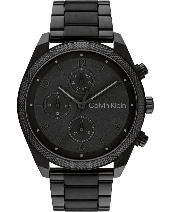Ανδρικό ρολόι Calvin Klein Impact 25200359, Μαύρο καντράν, Μπρασελέ από Ανοξείδωτο ατσάλι