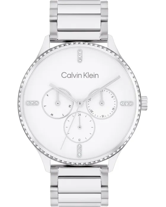 Γυναικείο ρολόι Calvin Klein Dress 25200373, Λευκό καντράν, Μπρασελέ από Ανοξείδωτο ατσάλι