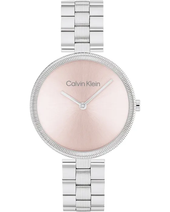 Γυναικείο ρολόι Calvin Klein Gleam 25100015, Ροζ καντράν, Μπρασελέ από Ανοξείδωτο ατσάλι