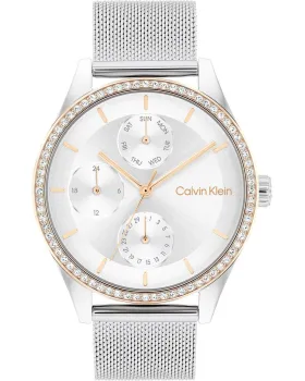 Γυναικείο ρολόι Calvin Klein Spark 25100010, Ασημί καντράν, Μπρασελέ από Ανοξείδωτο ατσάλι